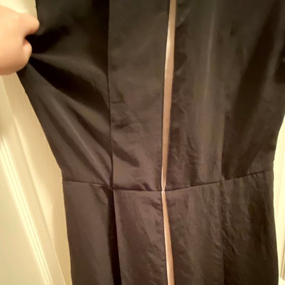 Zara Black Pleated Dress with Beige/Tan Neutral Insert - Picture 4 of 4